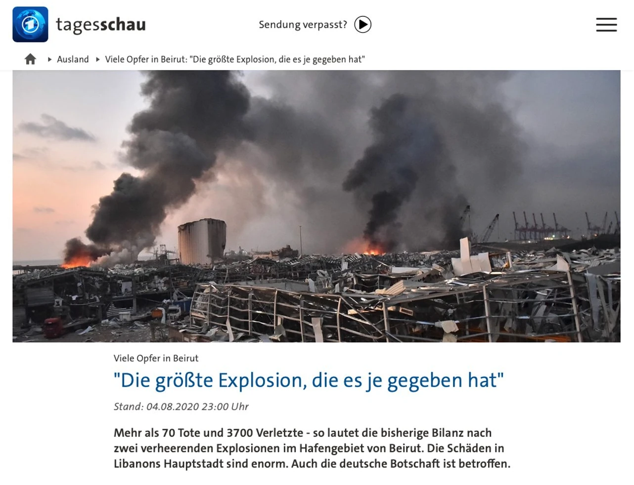 Beirut - Übersichtskarte des Geschehens