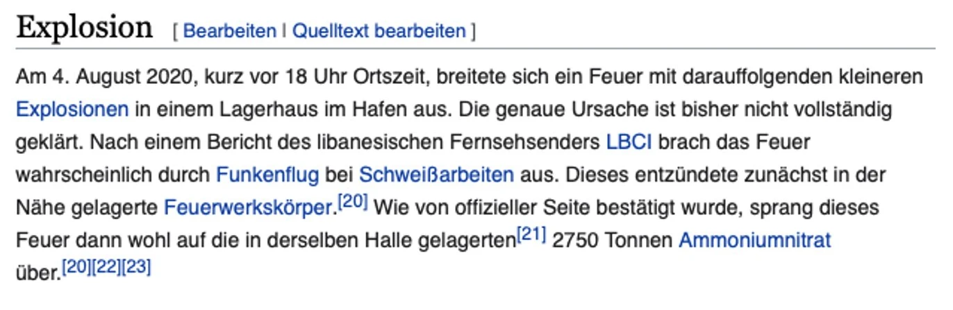 Beirut - offizielle Erklärung